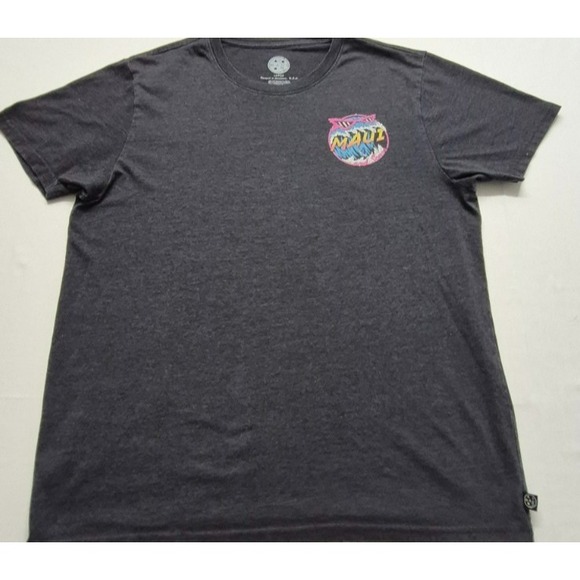 Maui and Son's men's dark gray colorful wave graphic t-shirt sz. Lg two sided - Picture 2 of 11